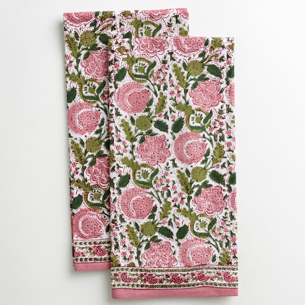 Bohemian Floral Moss & Mauve Tea Towels