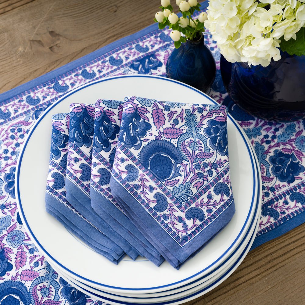 Bohemian Floral Purple & Blue Napkins