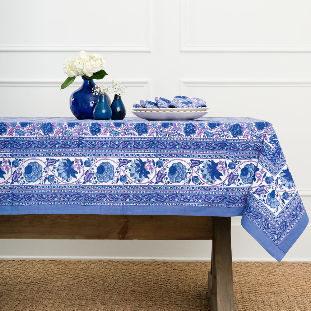 Bohemian Floral Purple & Blue Tablecloth