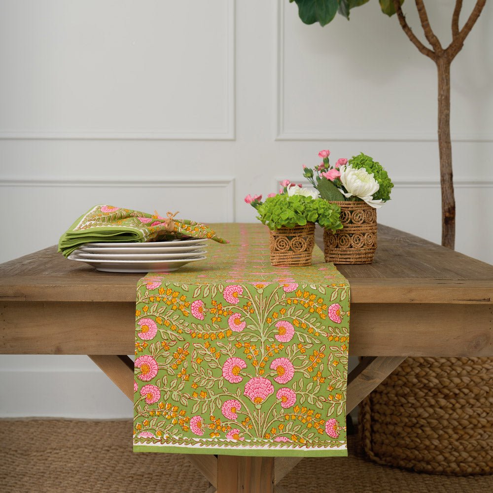 Cactus Flower Fern & Flamingo Table Runner