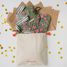 Cactus Flower Jade Green & Pink Apron & Oven Mitt Set Gift Bundle