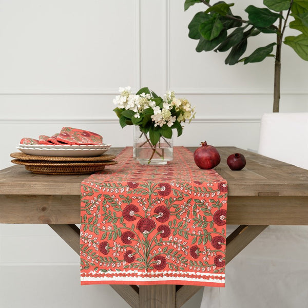 Cactus Flower Red Table Runner | Colorful Table Linens – Pomegranate