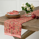 Cactus Flower Red Floral Table Runner