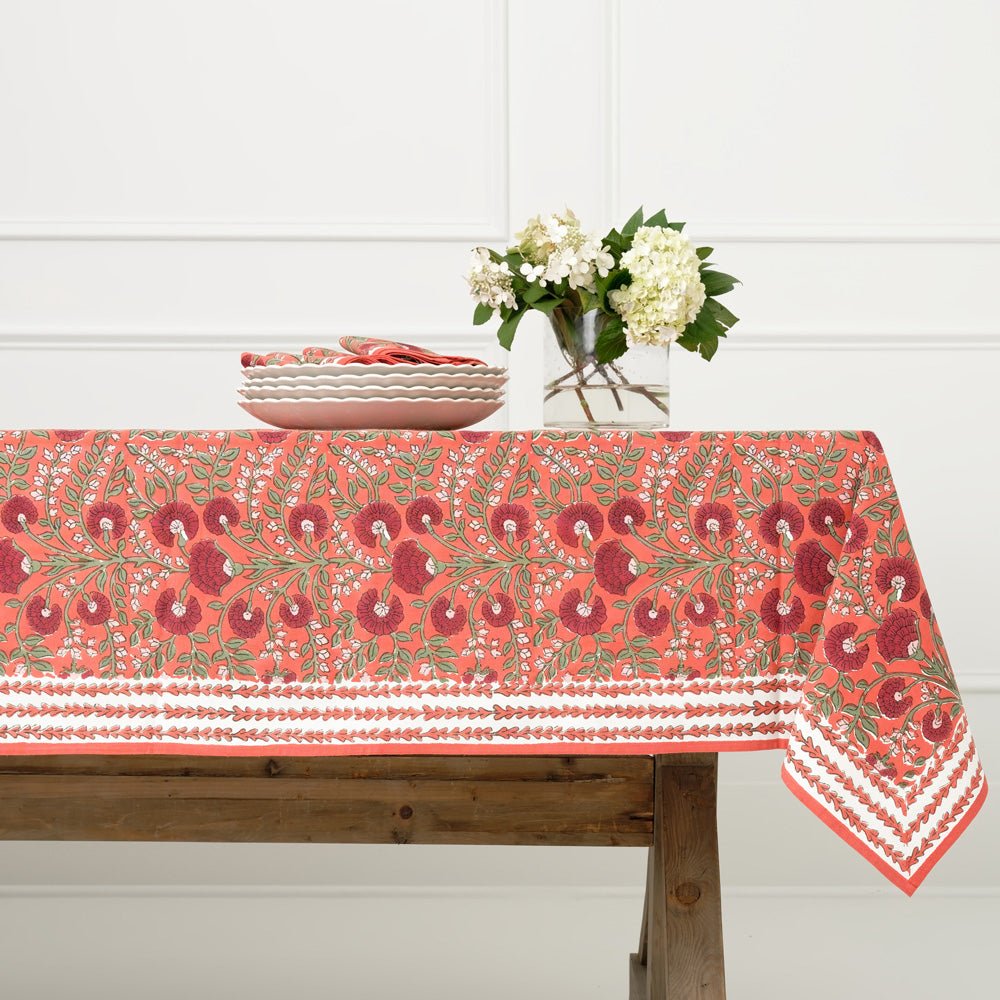 cactus flower red tablecloth
