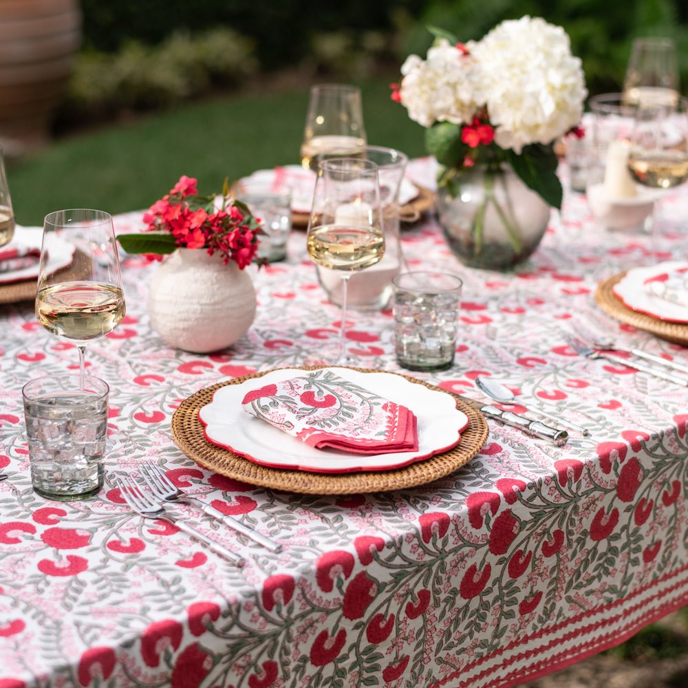 Cactus Flower Scarlet &amp; Rose Tablecloth