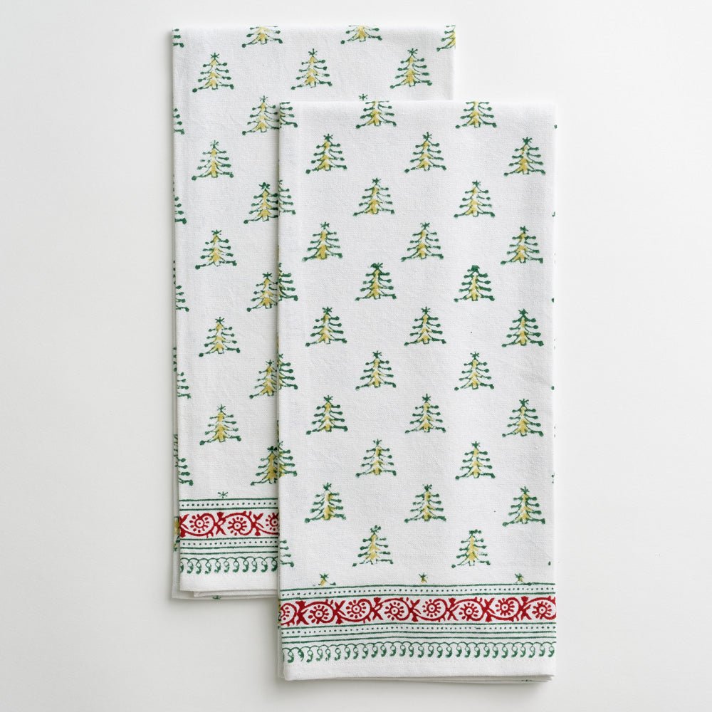 Farmhouse Christmas Tree Gifts Cotton Tea Towels Kitchen