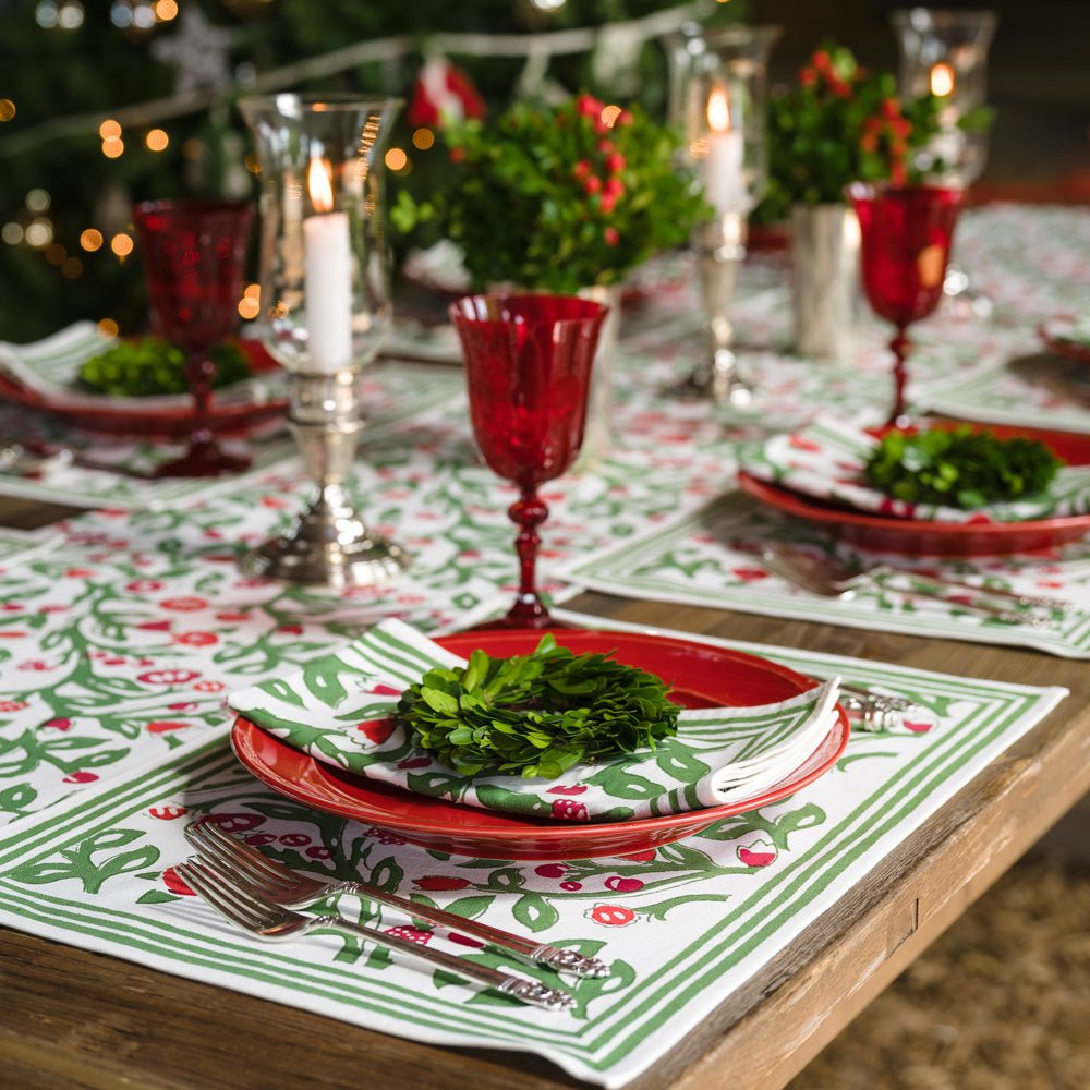 Emma Red &amp; Green Placemat | Set of 4