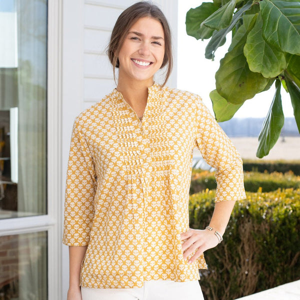 Golden Buti Pintuck Blouse