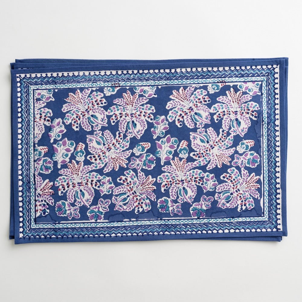 Grecian Palm Blue and Orchid, Purple, Pink Placemats