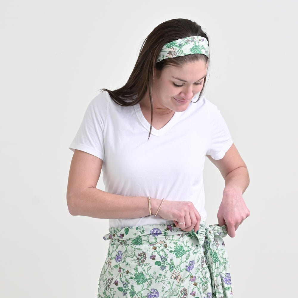 Mila Floral Emerald Pajama Set + Robe + Headband