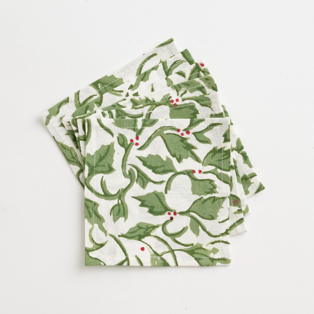 holly berry cocktail napkins