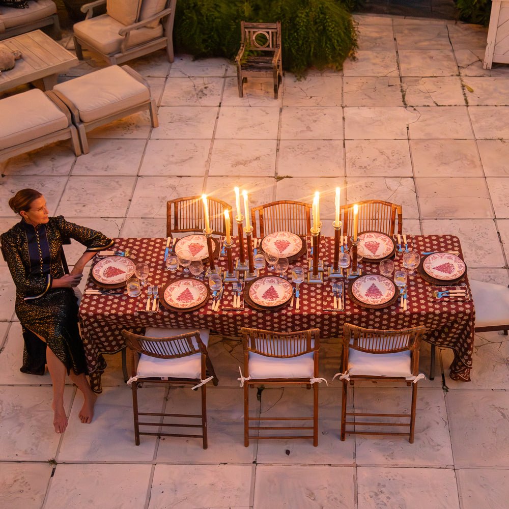 India Hicks Home Sparks Oxblood Tablecloth