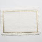 India Hicks Home Medals Gold and White Embroidered Linen Placemats