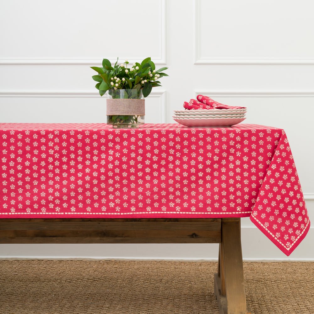 India Hicks Home Mini Sparks Red Tablecloth