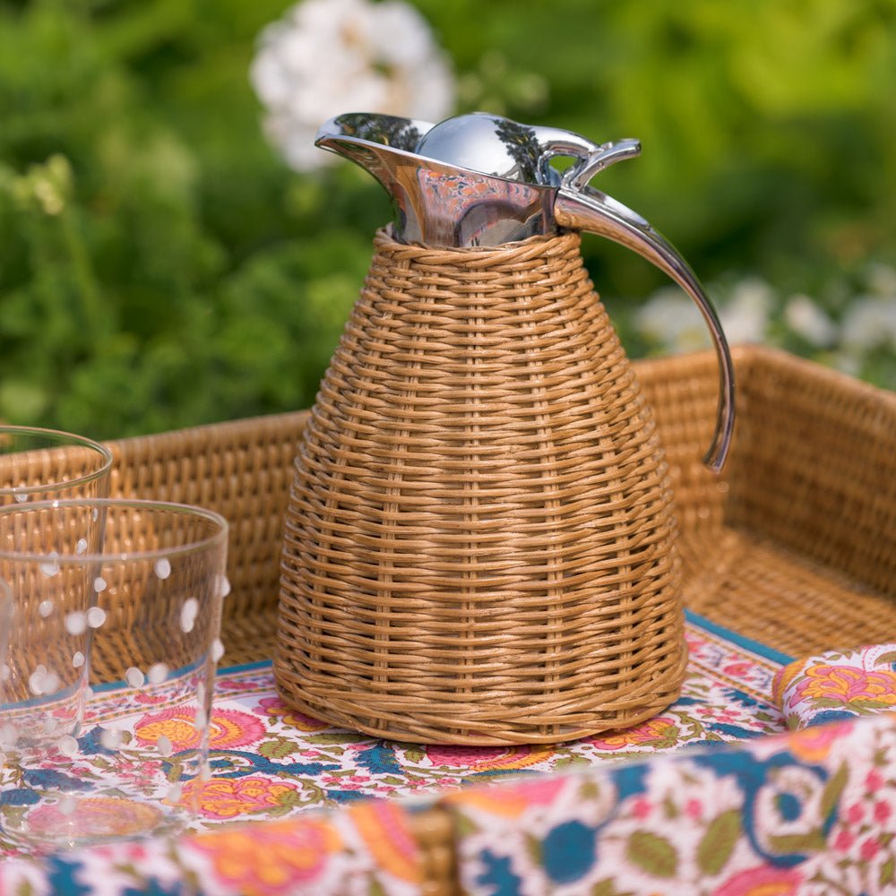 Woven Rattan Thermos with Stainless Steel