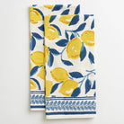 Beautiful navy and yellow lemon printed tea towels.