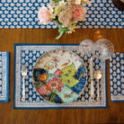 Pom Buti Denim Floral blue & white placemat