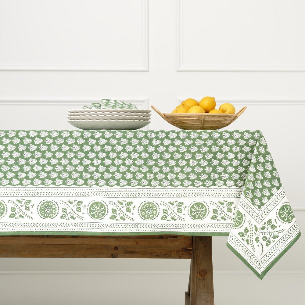 Pom Buti Green Tablecloth