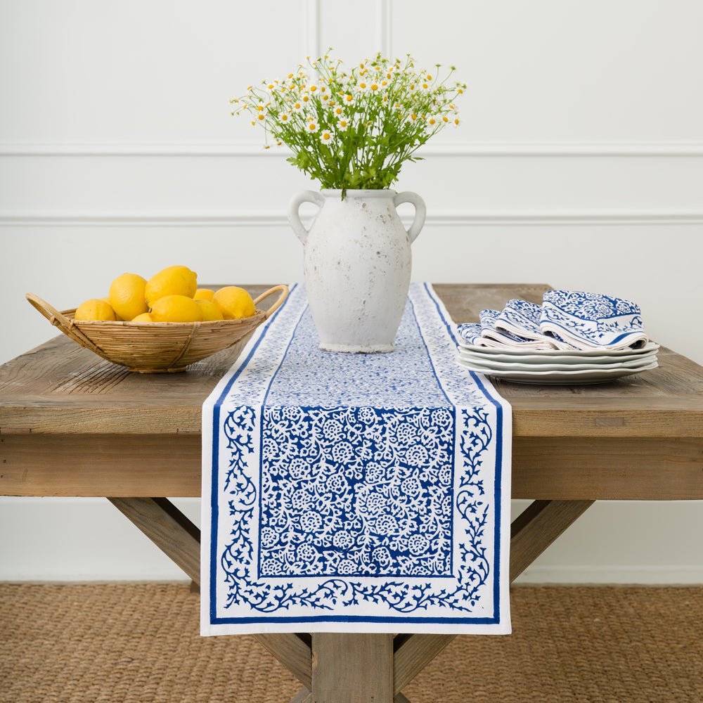 Tapestry Dark Blue Table Runner