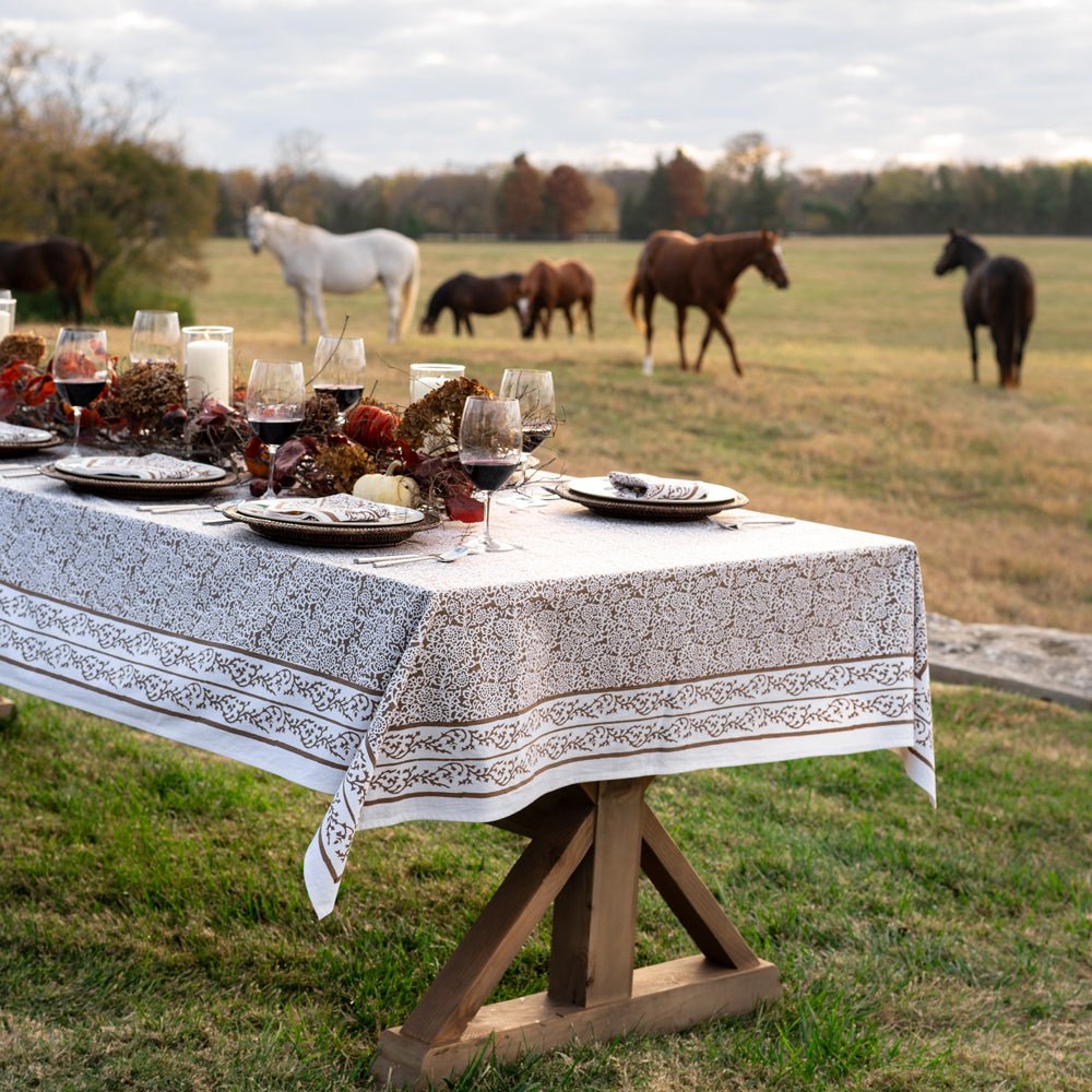 Tapestry Dark Chocolate Tablecloth