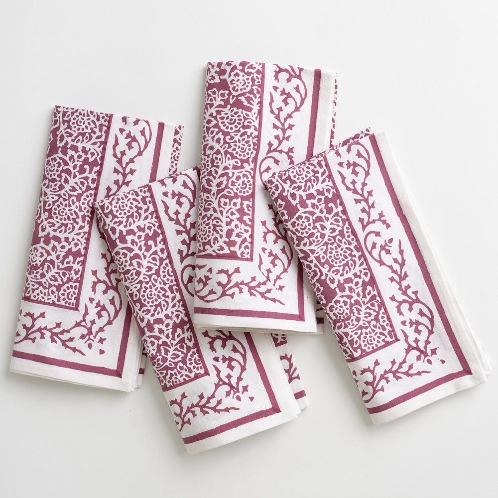 Block printed cloth napkins - Pomegranate Inc.