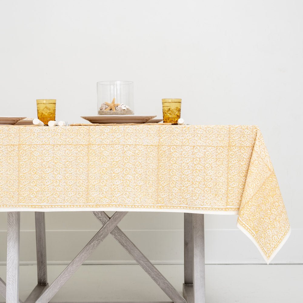 India Hicks Home Seashell Golden Tablecloth