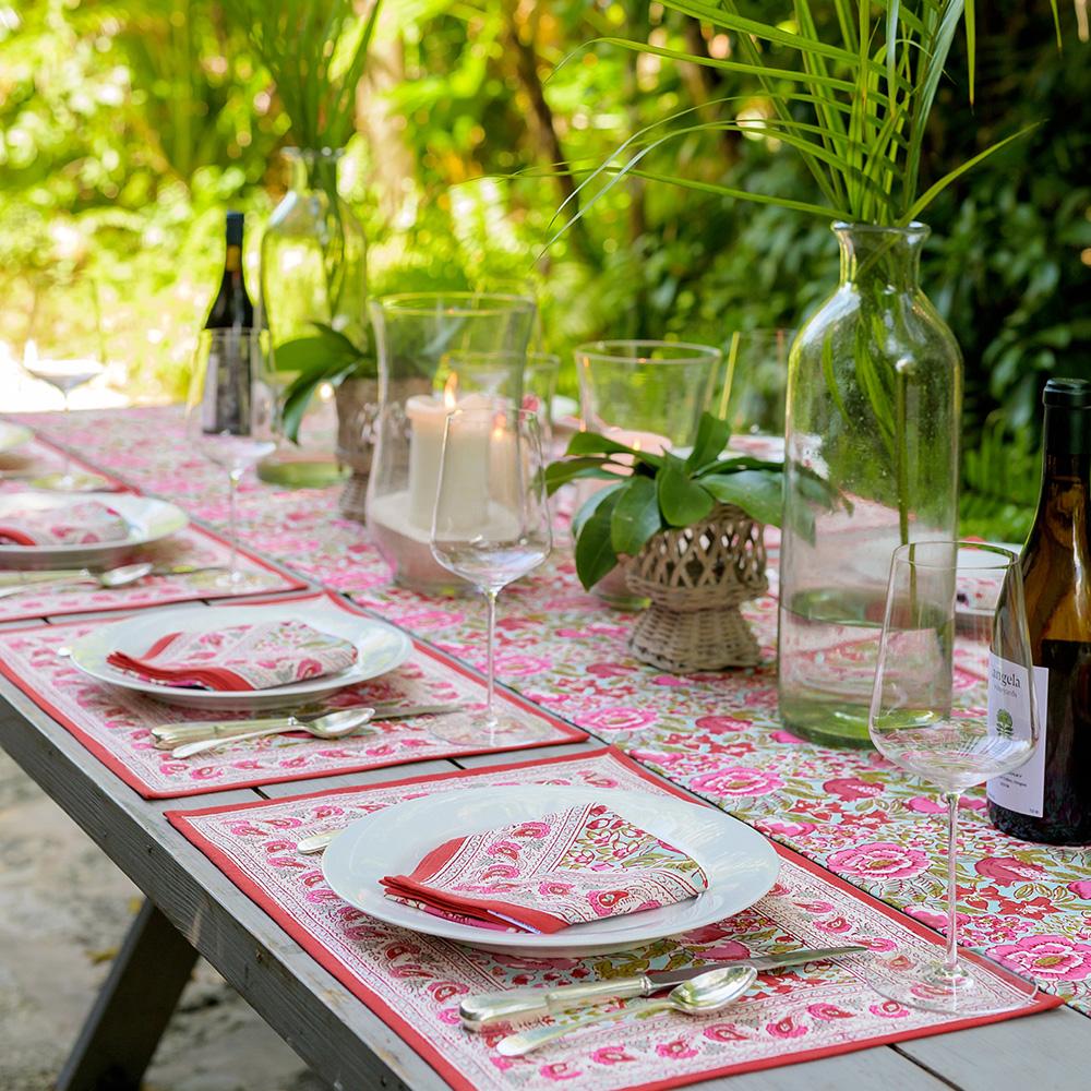 Wildflower Garden Table Runner – Pomegranate