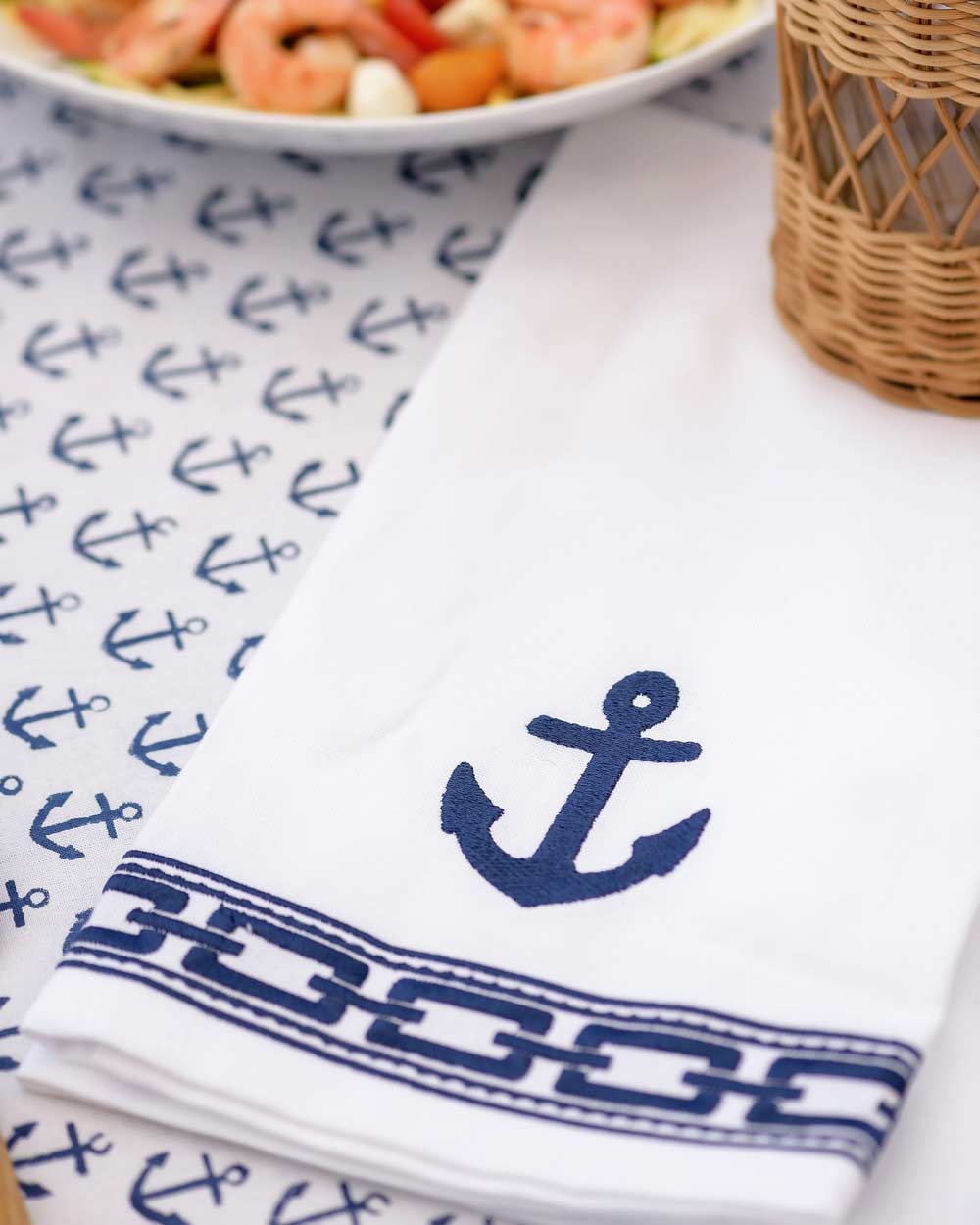 Nautical Knot Embroidered Towels