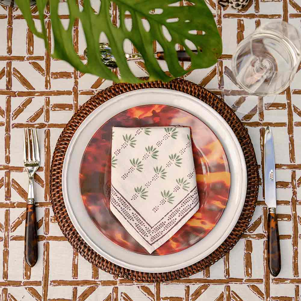 Brown Bamboo Tablecloth