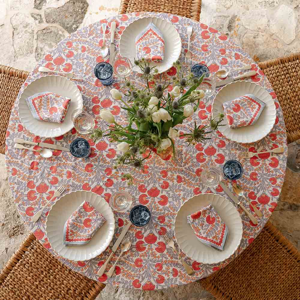 Pomegranate Cactus Flower Napkin - Thumbnail 4