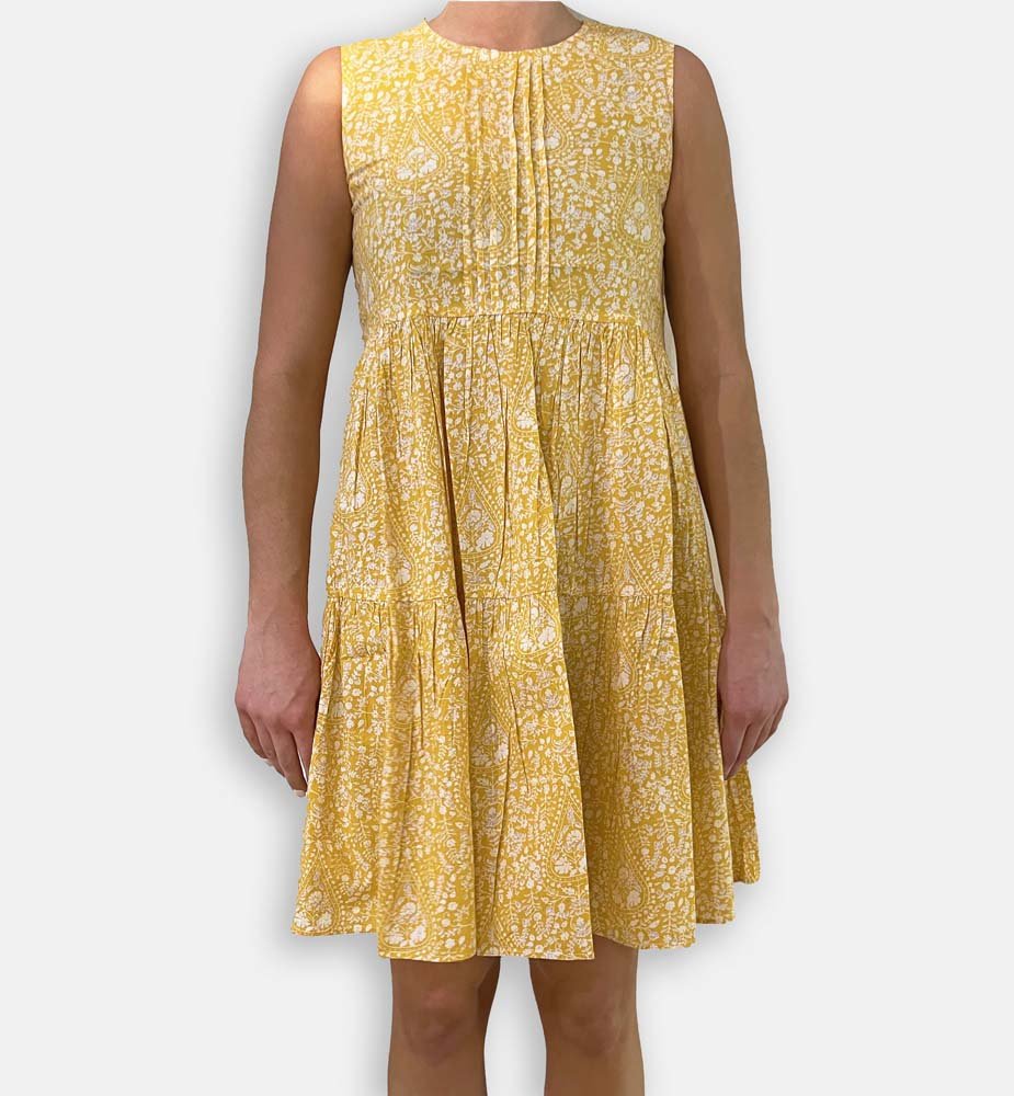 Yellow Paisley Layered Dress