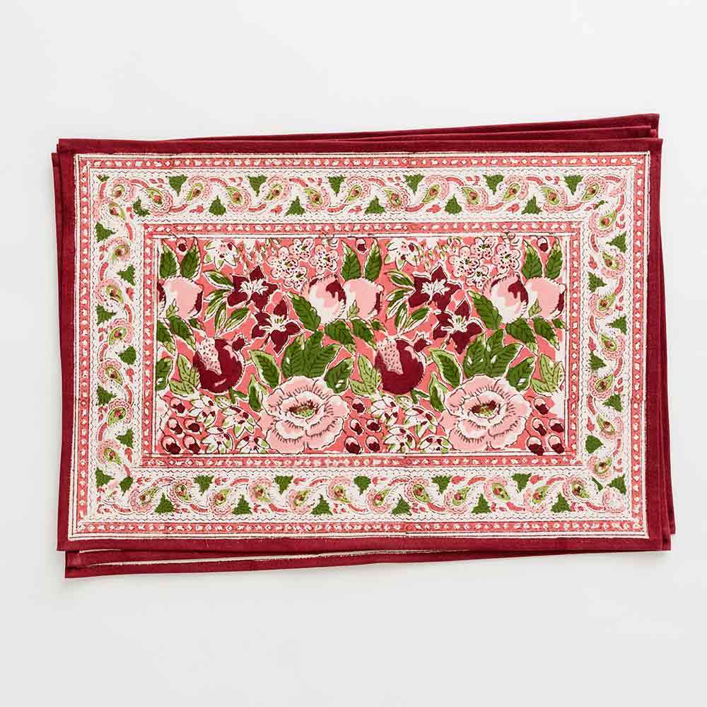 Spice Route Garnet Red Placemat | Set of 4